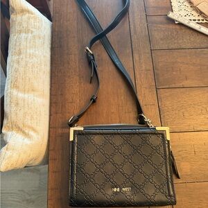 Nine West Black Patterned Crossbody Bag